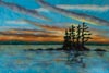 image of painting of sunset on lake